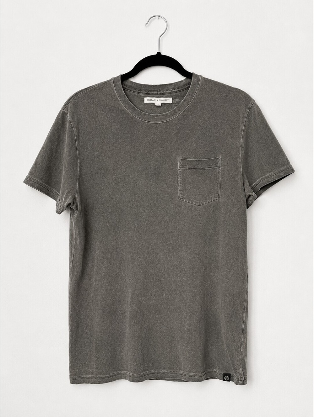 Threads 4 Thought Men’s Gray Organic Cotton Pocket T-Shirt Size S